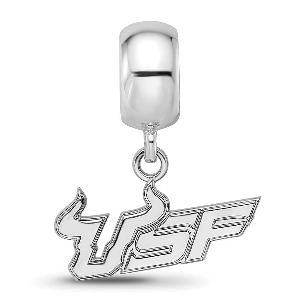 Alternate view of the Sterling Silver University of South Florida Sm Dangle Bead Charm by The Black Bow Jewelry Co.