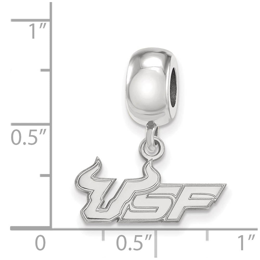 Alternate view of the Sterling Silver University of South Florida Sm Dangle Bead Charm by The Black Bow Jewelry Co.