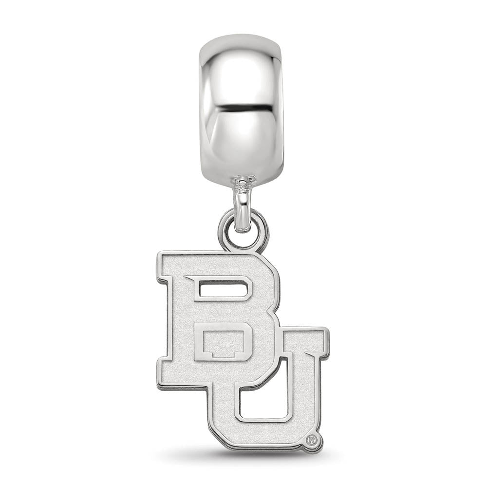 Alternate view of the Sterling Silver Baylor University Small 'BU' Dangle Bead Charm by The Black Bow Jewelry Co.