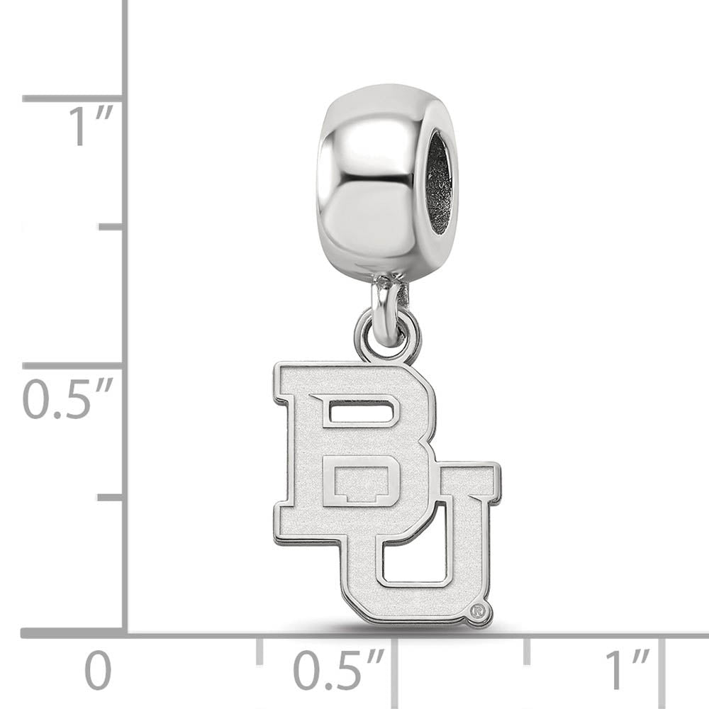Alternate view of the Sterling Silver Baylor University Small 'BU' Dangle Bead Charm by The Black Bow Jewelry Co.