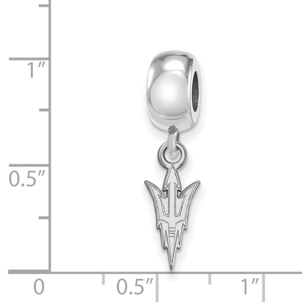 Alternate view of the Sterling Silver Arizona State University Logo Dangle Bead Charm by The Black Bow Jewelry Co.