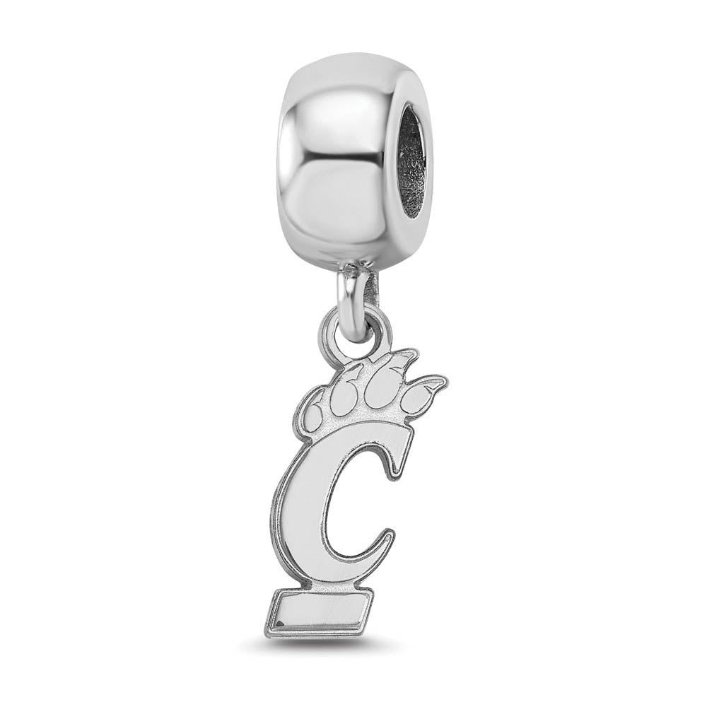 Sterling Silver University of Cincinnati Small Dangle Bead Charm, Item B13850 by The Black Bow Jewelry Co.