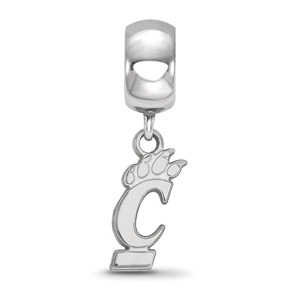 Alternate view of the Sterling Silver University of Cincinnati Small Dangle Bead Charm by The Black Bow Jewelry Co.