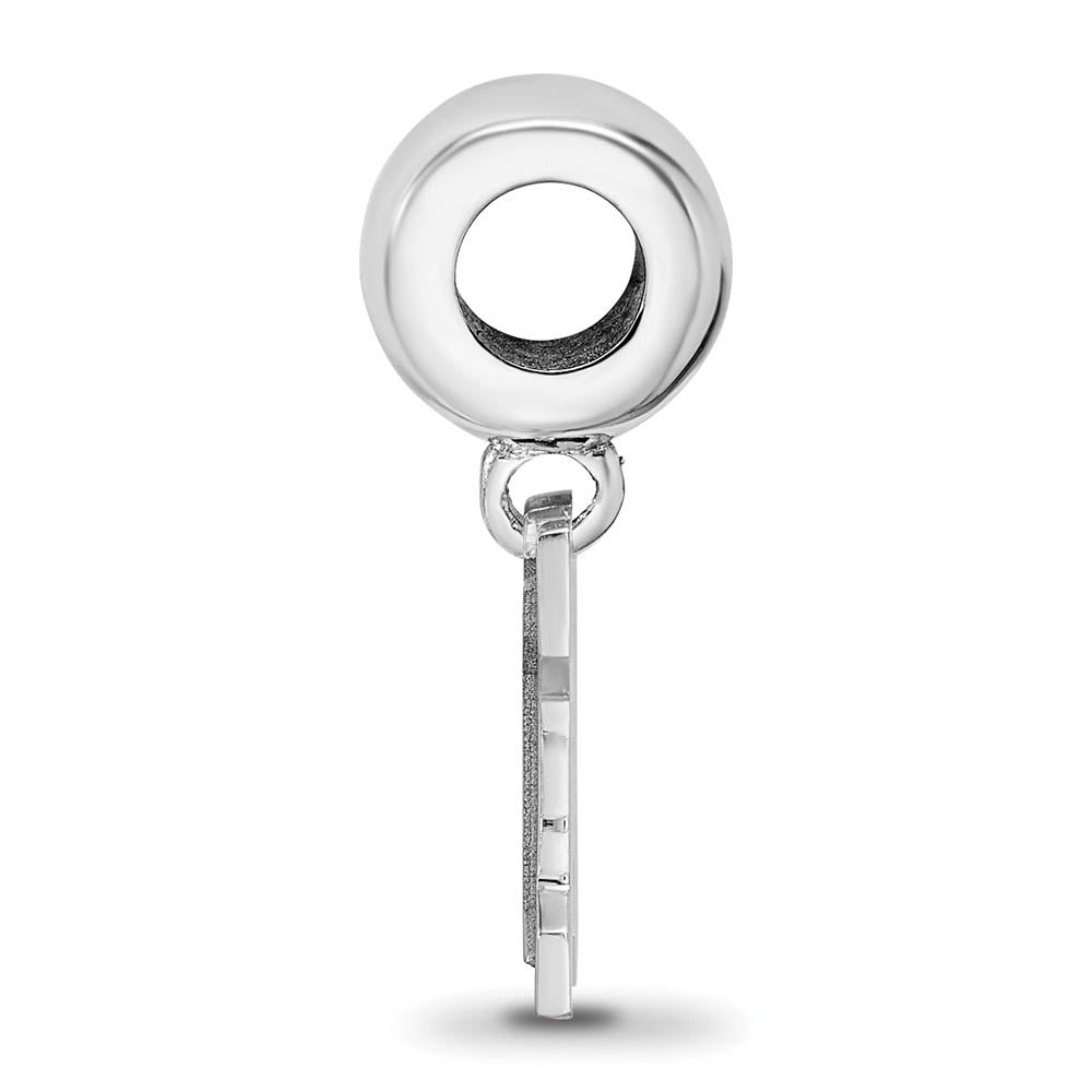 Alternate view of the Sterling Silver Montana State University Small Dangle Bead Charm by The Black Bow Jewelry Co.