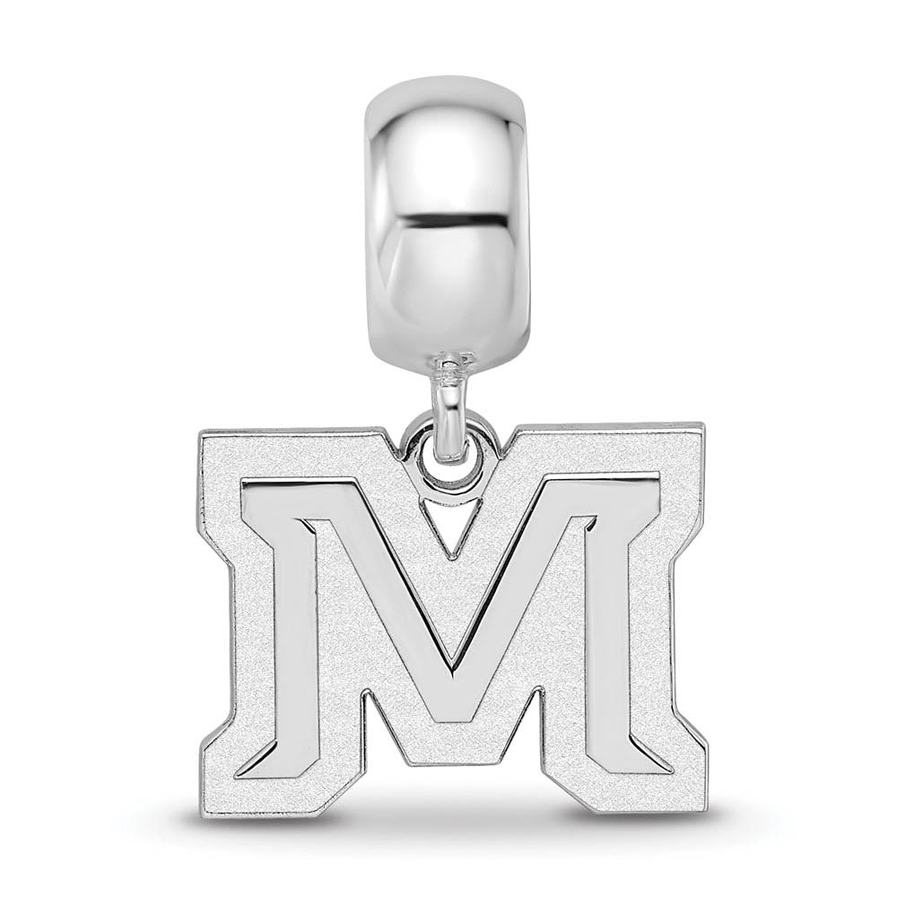 Alternate view of the Sterling Silver Montana State University Small Dangle Bead Charm by The Black Bow Jewelry Co.
