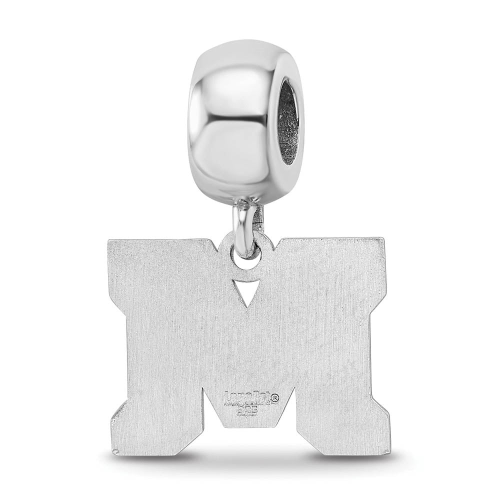 Alternate view of the Sterling Silver Montana State University Small Dangle Bead Charm by The Black Bow Jewelry Co.