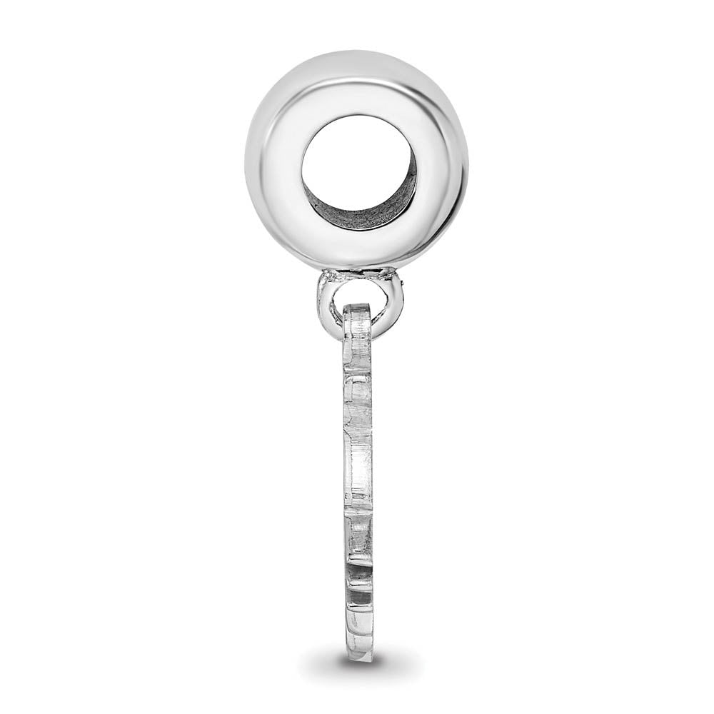 Alternate view of the Sterling Silver Ohio University Small Dangle Bead Charm by The Black Bow Jewelry Co.