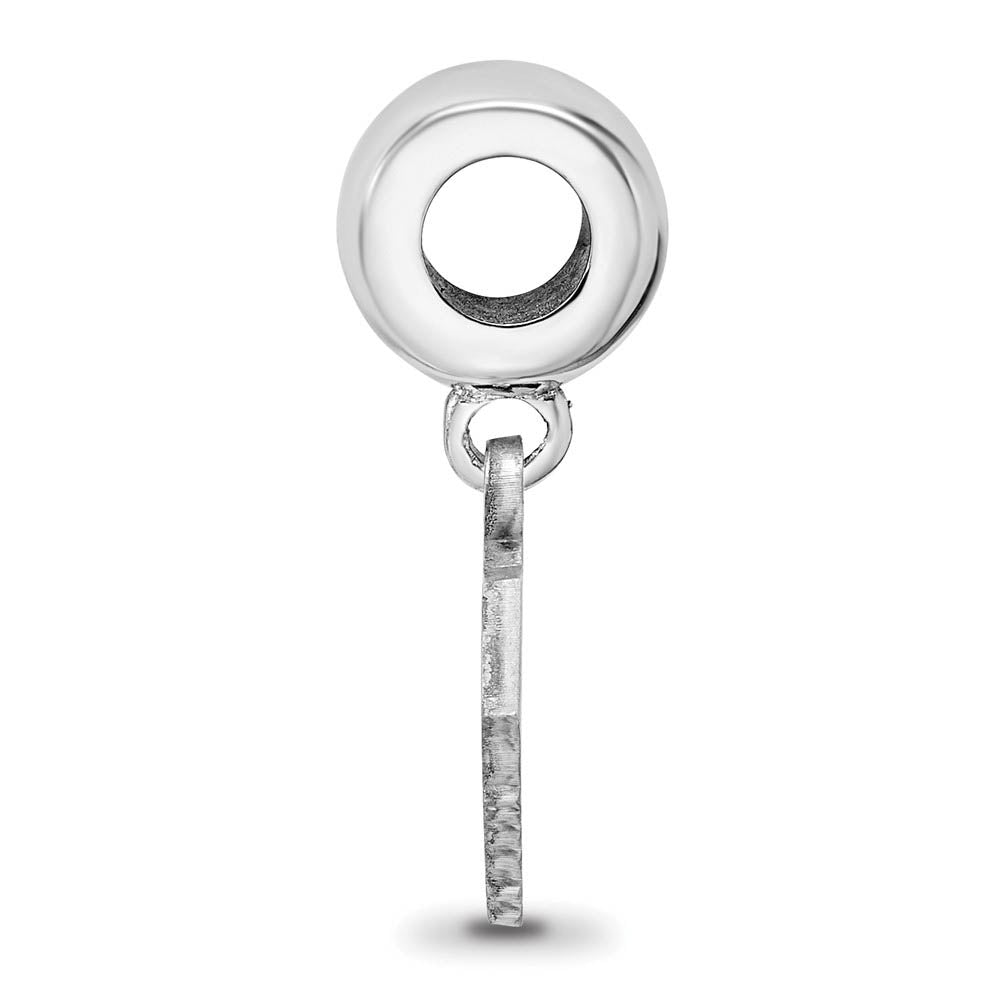 Alternate view of the Sterling Silver Rhodium Plated The Citadel Small Dangle Bead Charm by The Black Bow Jewelry Co.