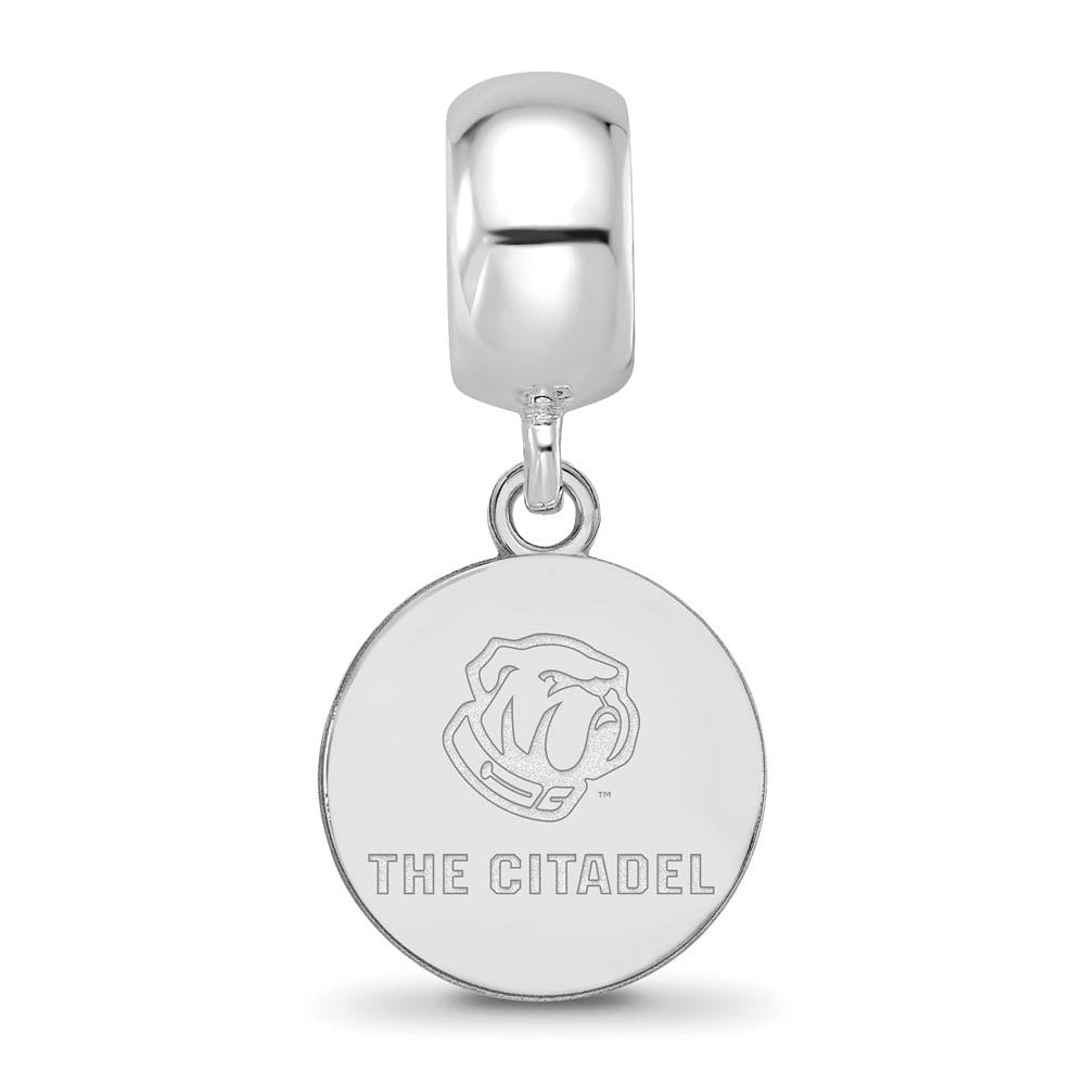 Alternate view of the Sterling Silver Rhodium Plated The Citadel Small Dangle Bead Charm by The Black Bow Jewelry Co.