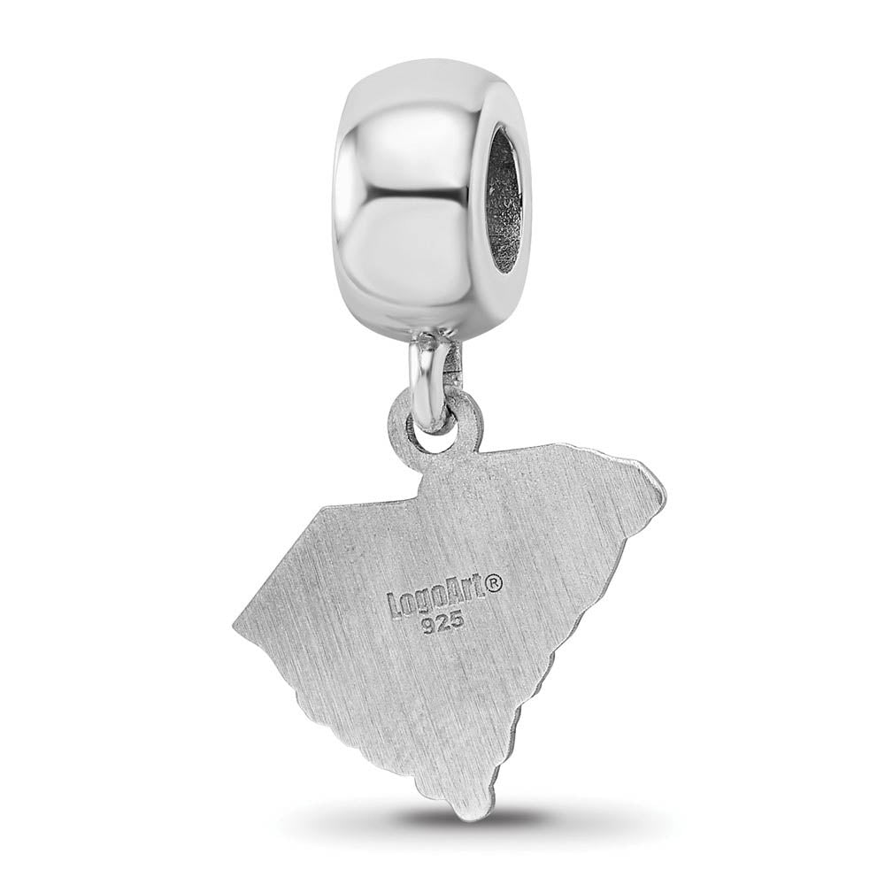 Alternate view of the Sterling Silver Rhodium Plated The Citadel Small Dangle Bead Charm by The Black Bow Jewelry Co.