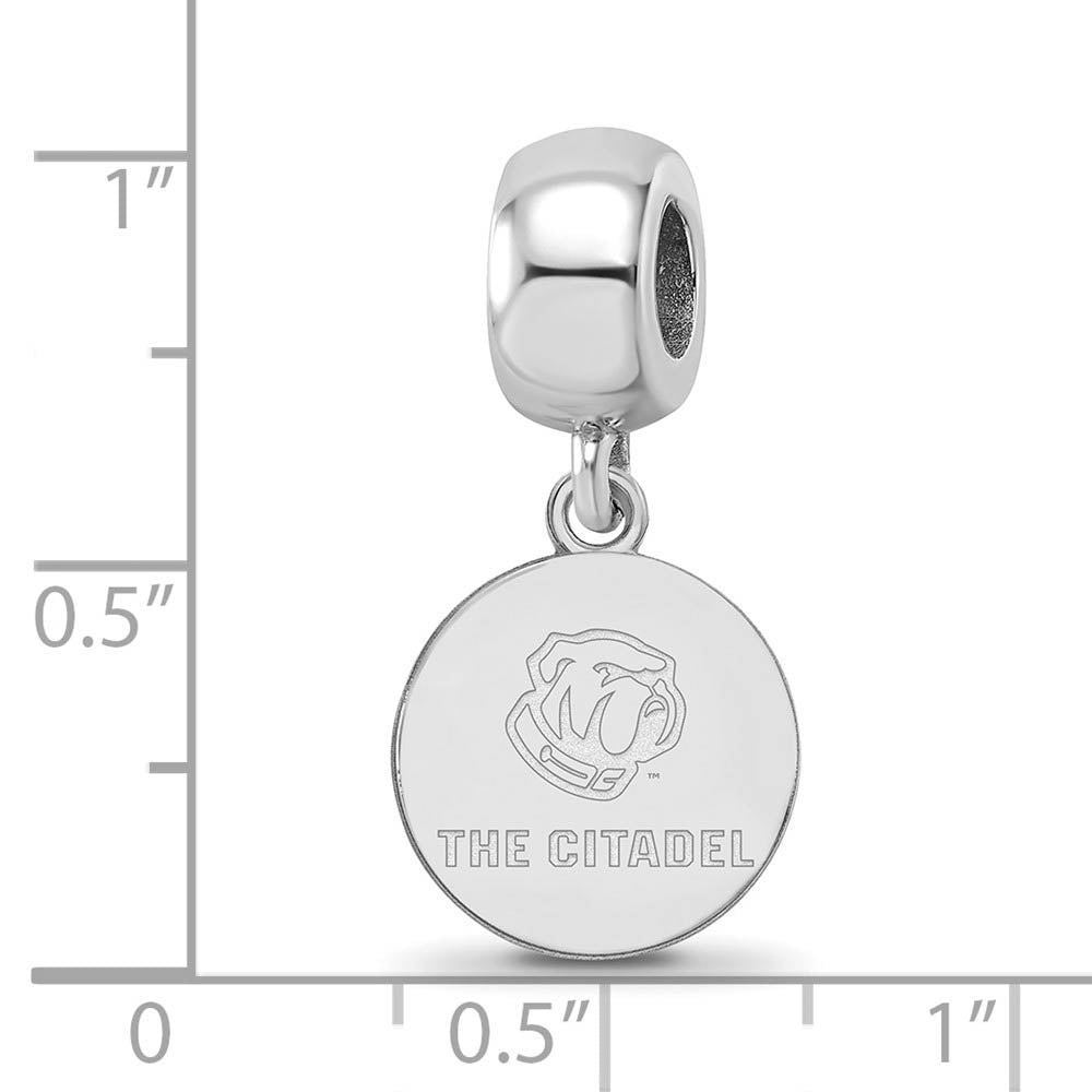 Alternate view of the Sterling Silver Rhodium Plated The Citadel Small Dangle Bead Charm by The Black Bow Jewelry Co.