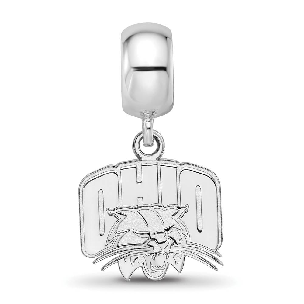 Alternate view of the Sterling Silver Ohio University Small Bead Charm Dangle by The Black Bow Jewelry Co.