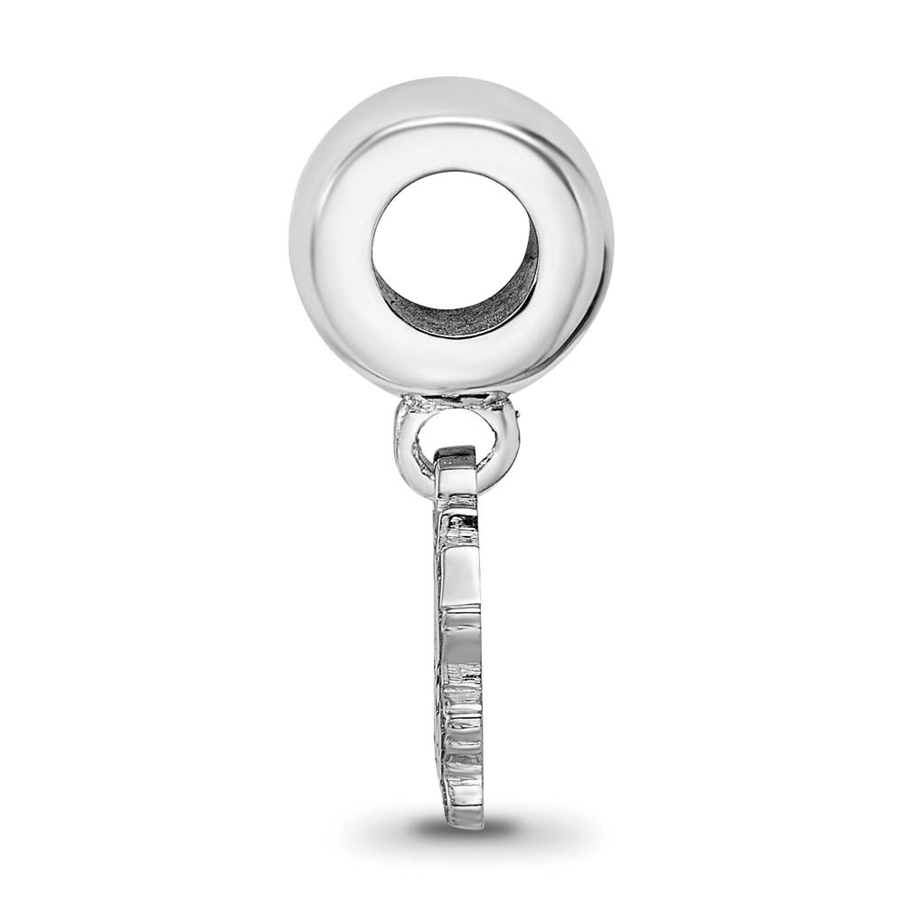 Alternate view of the Sterling Silver Texas Christian University Sm Dangle Bead Charm by The Black Bow Jewelry Co.