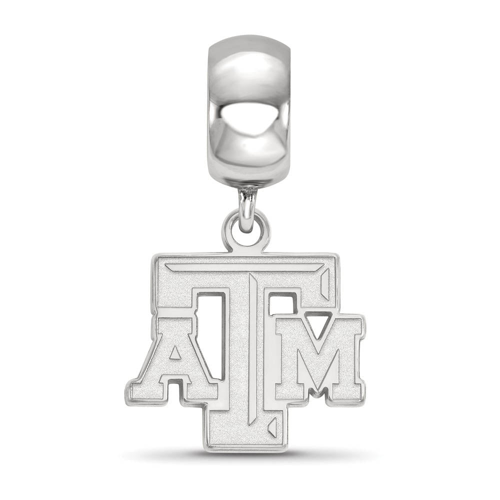 Alternate view of the Sterling Silver Texas A&M University 'TAM' Dangle Bead Charm by The Black Bow Jewelry Co.