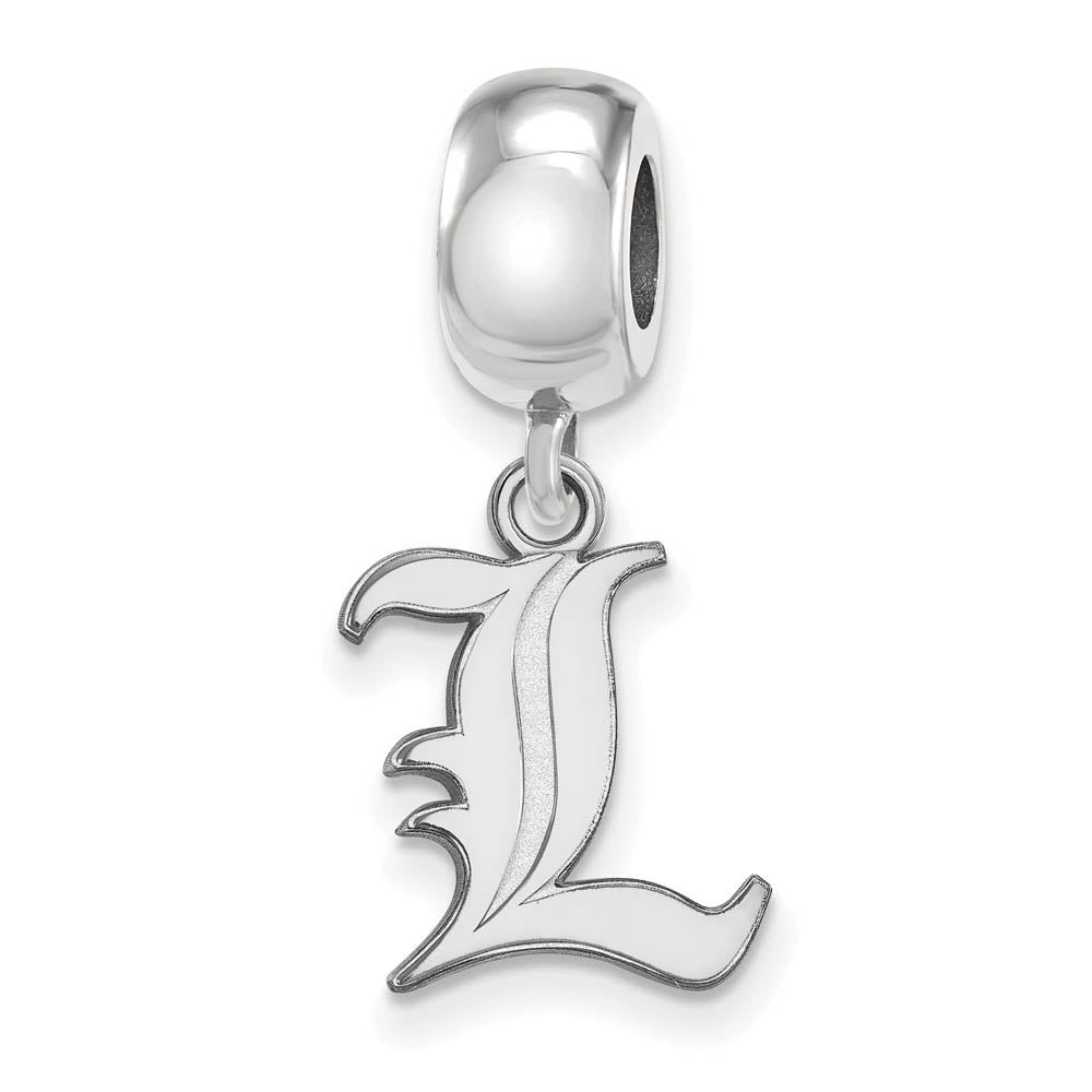 Sterling Silver Univ. of Louisville Small &#39;L&#39; Dangle Bead Charm, Item B13865 by The Black Bow Jewelry Co.