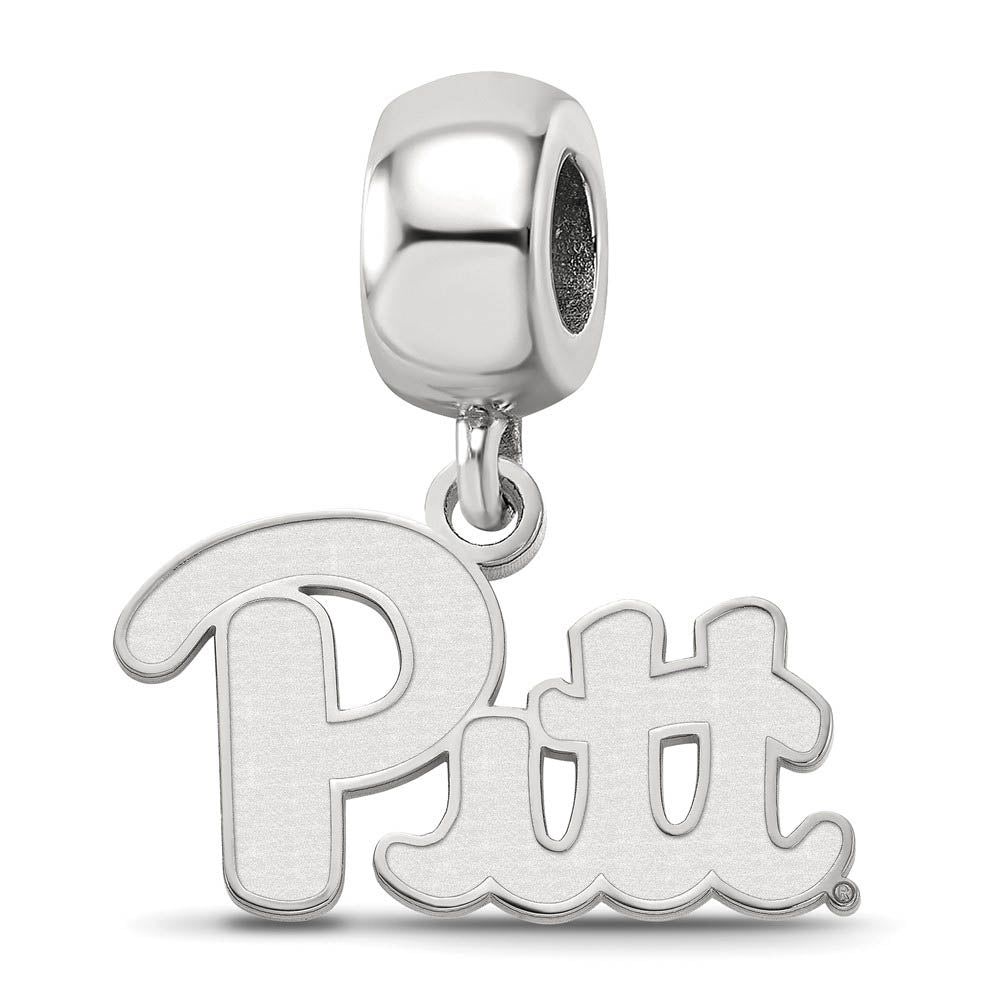 Sterling Silver University of Pittsburgh 'Pitt' Dangle Bead Charm, Item B13866 by The Black Bow Jewelry Co.