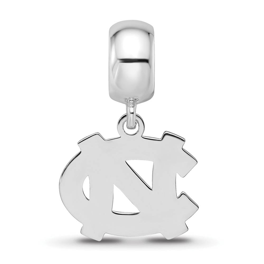 Alternate view of the Sterling Silver Univ. of North Carolina 'NC' Dangle Bead Charm by The Black Bow Jewelry Co.