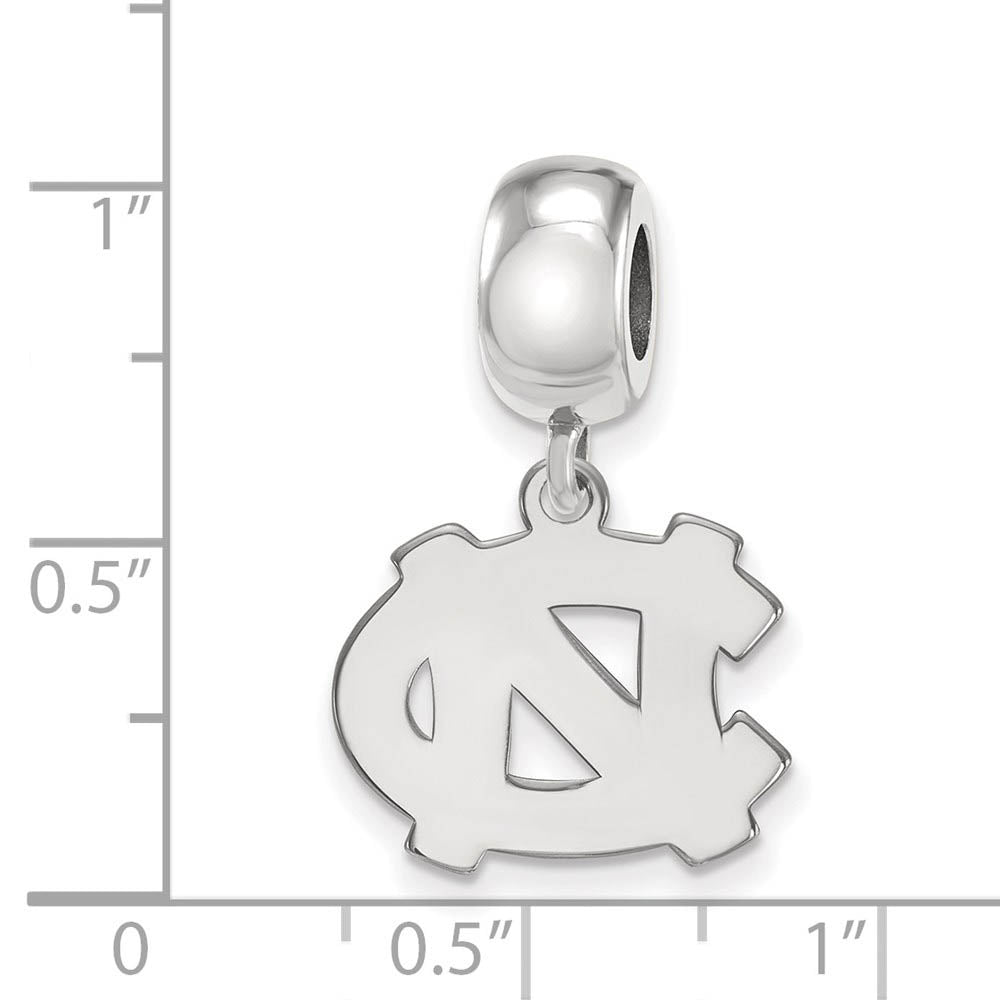 Alternate view of the Sterling Silver Univ. of North Carolina 'NC' Dangle Bead Charm by The Black Bow Jewelry Co.