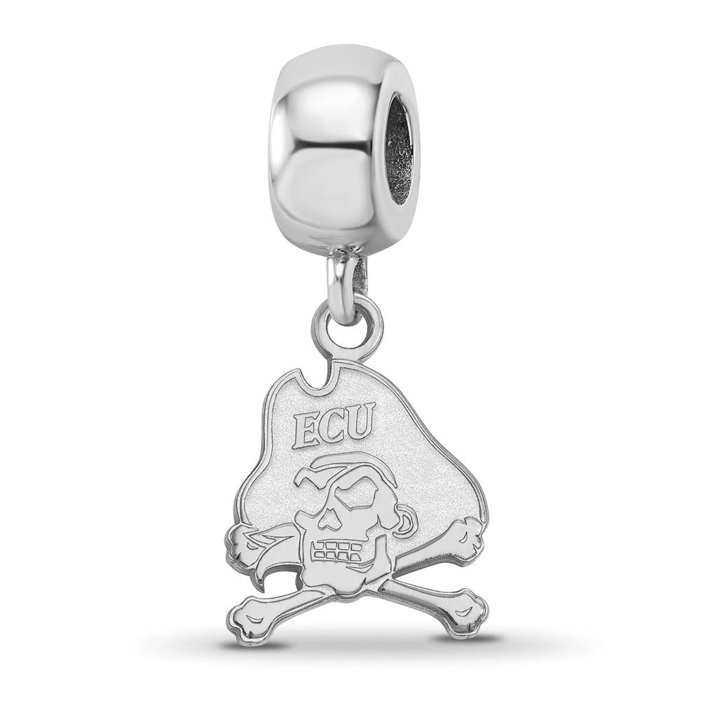 Sterling Silver East Carolina University Pirate Dangle Bead Charm, Item B13871 by The Black Bow Jewelry Co.