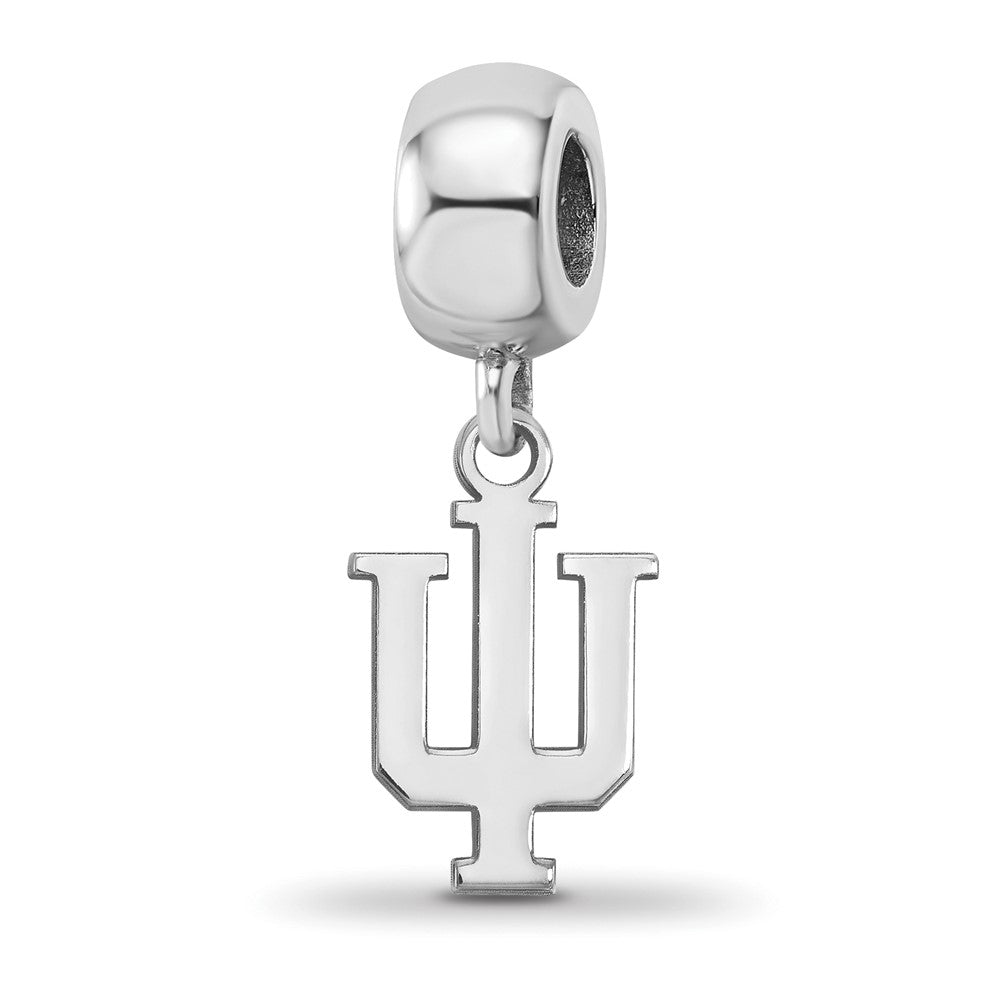 Sterling Silver Indiana University Small &#39;IU&#39; Dangle Bead Charm, Item B13874 by The Black Bow Jewelry Co.