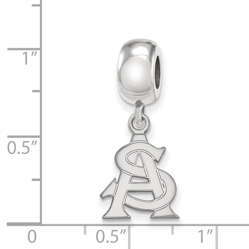 Alternate view of the Sterling Silver Arizona State University Small Dangle Bead Charm by The Black Bow Jewelry Co.