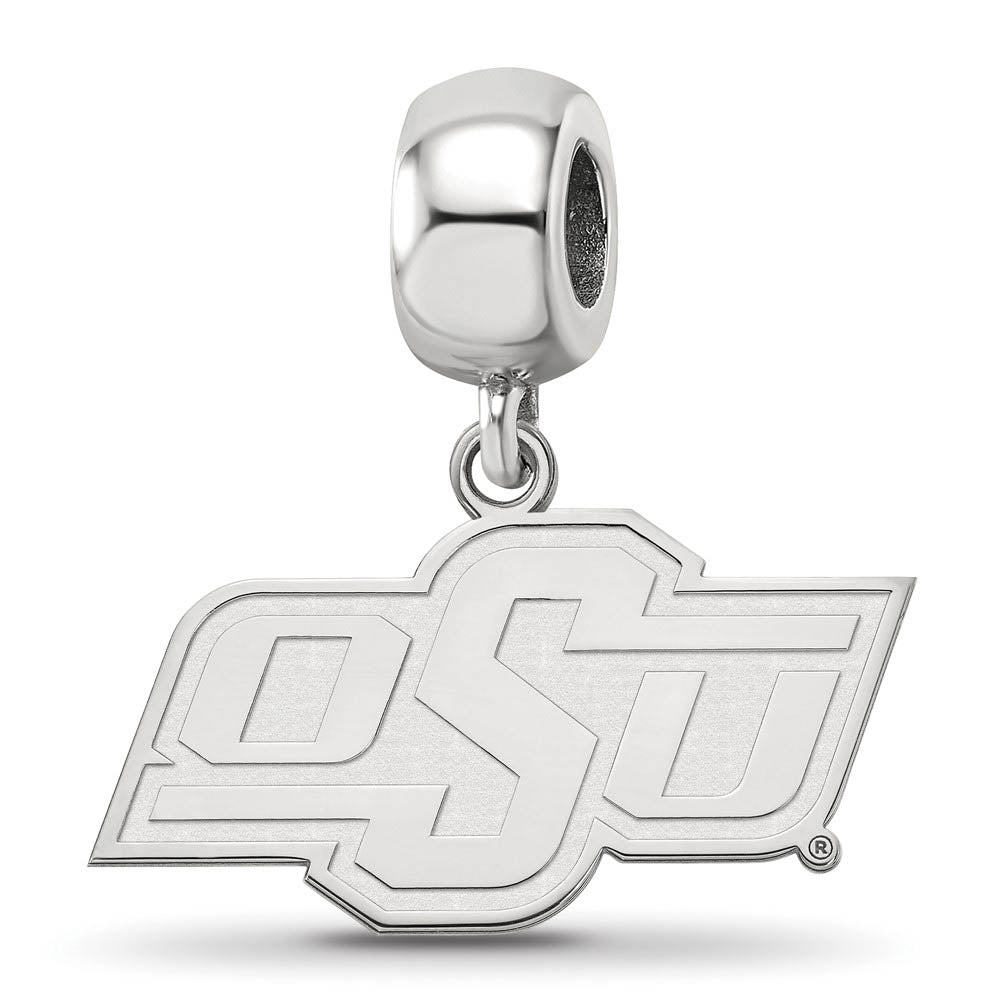 Sterling Silver Oklahoma State University Small Dangle Bead Charm, Item B13877 by The Black Bow Jewelry Co.