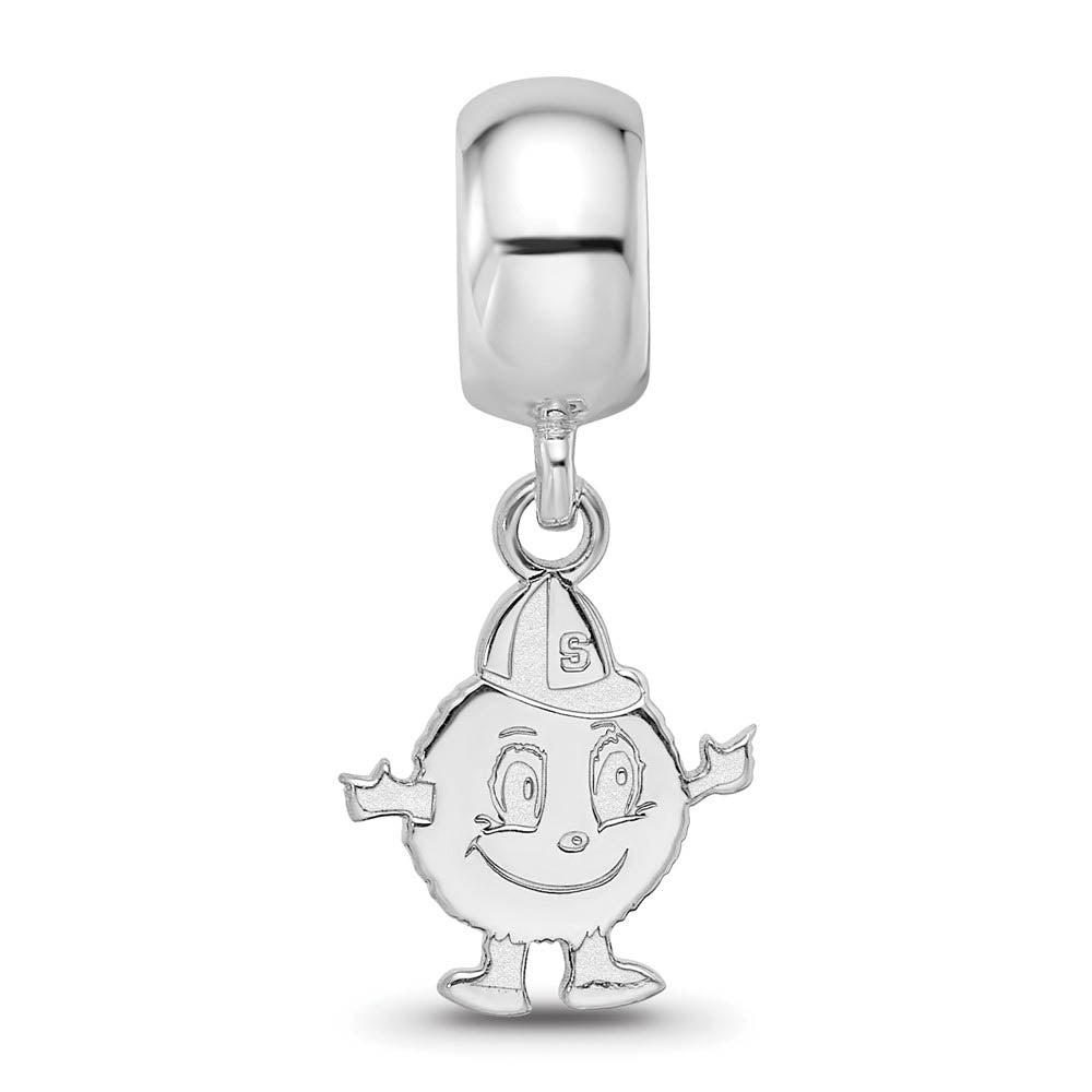 Alternate view of the Sterling Silver Syracuse University Sm. 'Otto' Dangle Bead Charm by The Black Bow Jewelry Co.