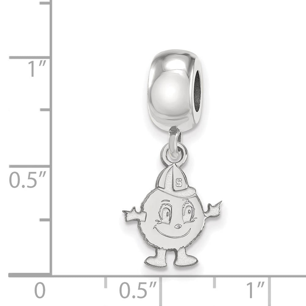 Alternate view of the Sterling Silver Syracuse University Sm. 'Otto' Dangle Bead Charm by The Black Bow Jewelry Co.