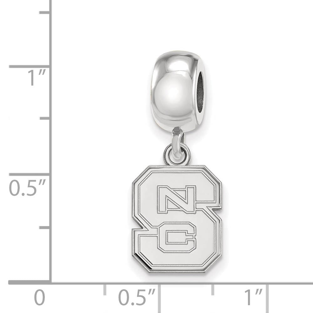 Alternate view of the Sterling Silver North Carolina State University Sm Dangle Bead Charm by The Black Bow Jewelry Co.