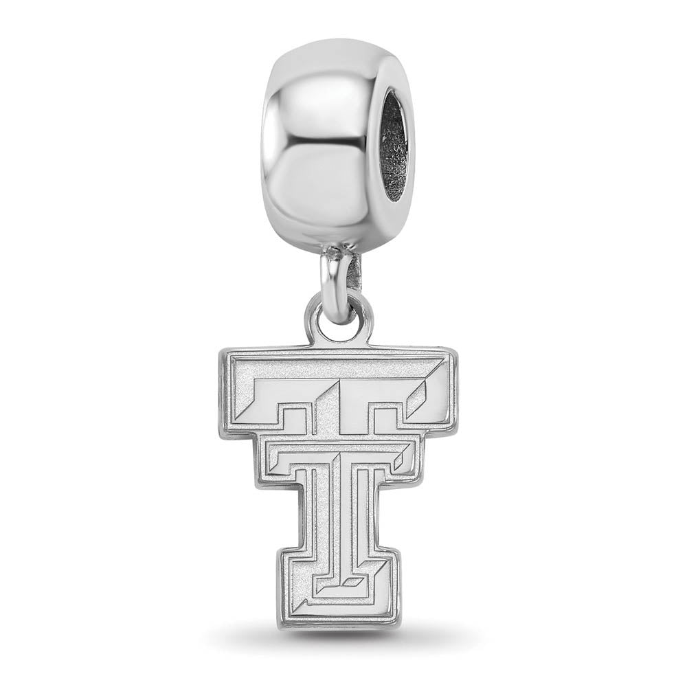Sterling Silver Texas Tech University Small Dangle Bead Charm, Item B13891 by The Black Bow Jewelry Co.