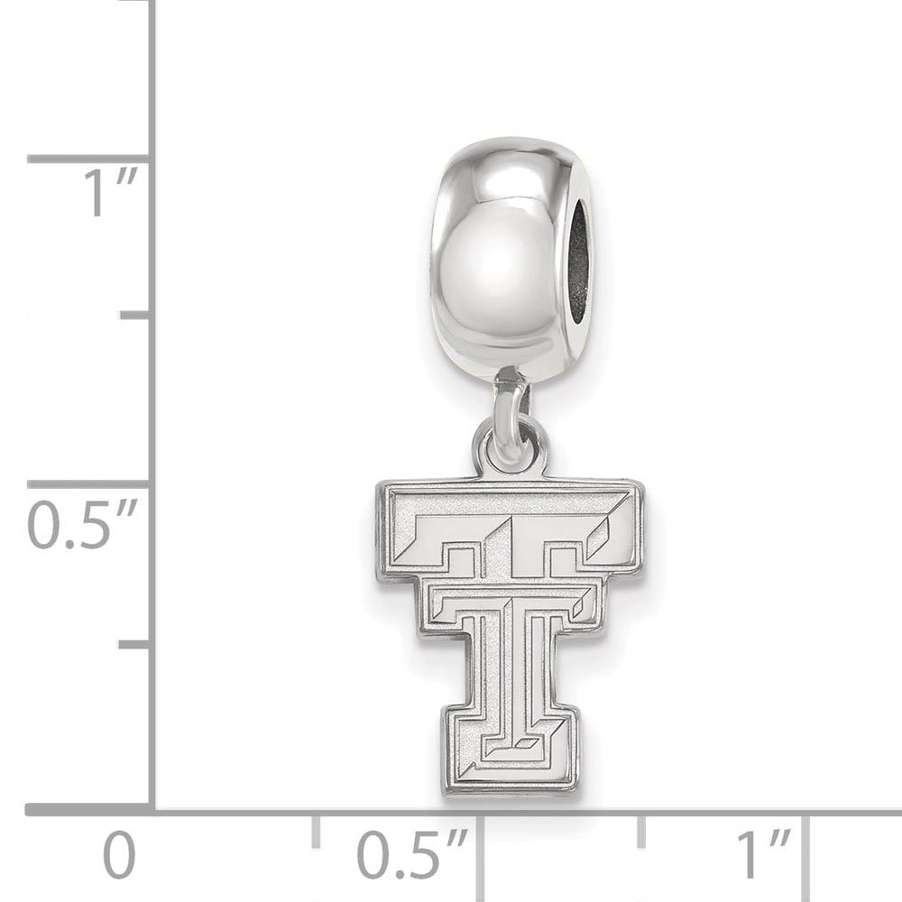 Alternate view of the Sterling Silver Texas Tech University Small Dangle Bead Charm by The Black Bow Jewelry Co.