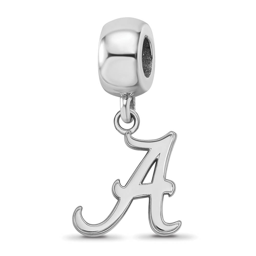 Sterling Silver University of Alabama Small 'A' Dangle Bead Charm, Item B13892 by The Black Bow Jewelry Co.