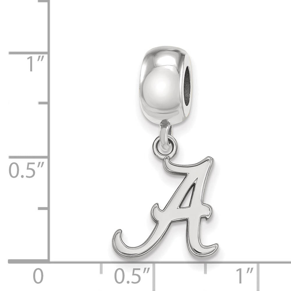 Alternate view of the Sterling Silver University of Alabama Small 'A' Dangle Bead Charm by The Black Bow Jewelry Co.