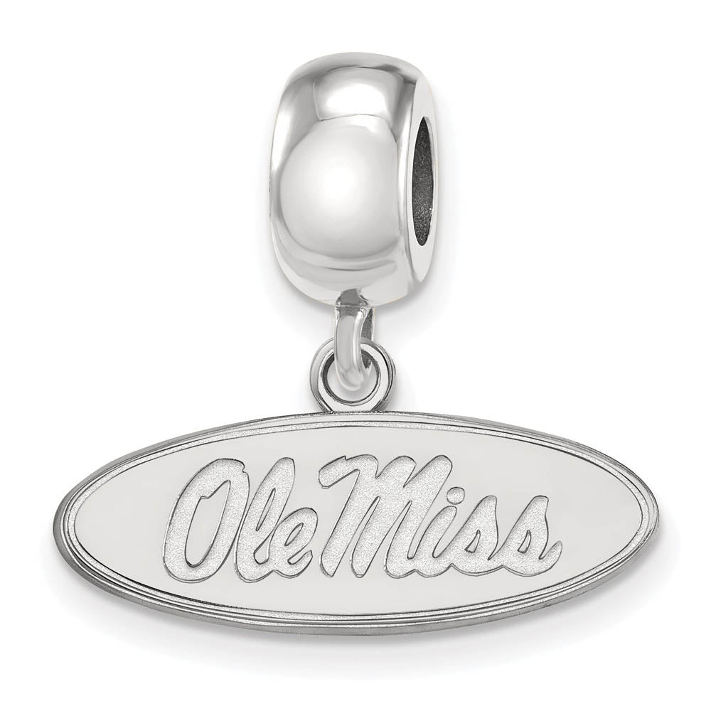 Sterling Silver Univ. of Mississippi &#39;Ole Miss&#39; Dangle Bead Charm, Item B13898 by The Black Bow Jewelry Co.
