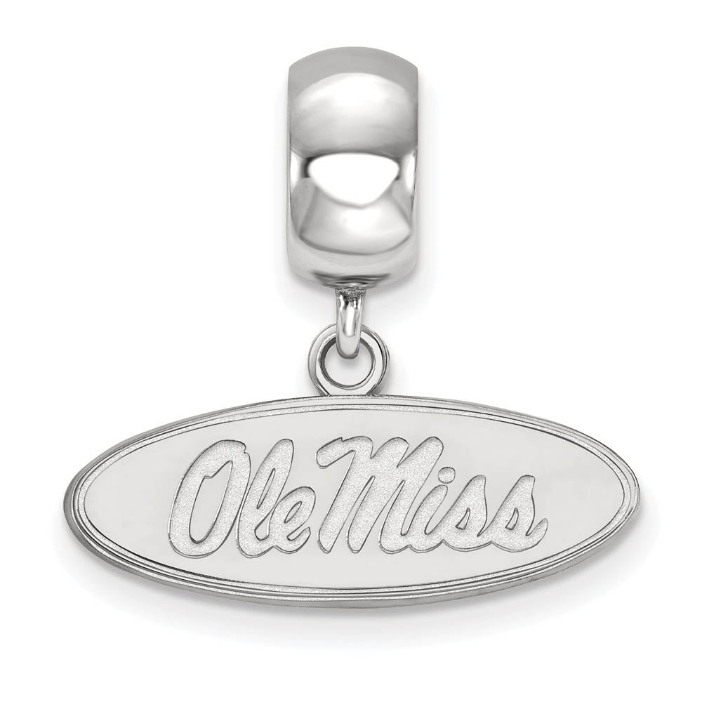 Alternate view of the Sterling Silver Univ. of Mississippi &#39;Ole Miss&#39; Dangle Bead Charm by The Black Bow Jewelry Co.