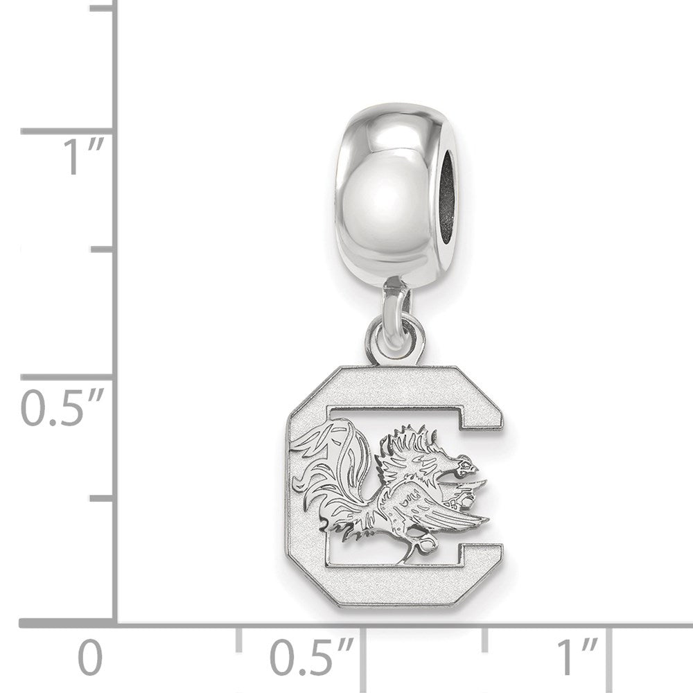 Alternate view of the Sterling Silver Univ. of South Carolina Gamecock Dangle Bead Charm by The Black Bow Jewelry Co.