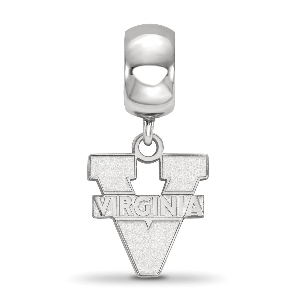 Alternate view of the Sterling Silver Univ. of Virginia Small 'V' Dangle Bead Charm by The Black Bow Jewelry Co.