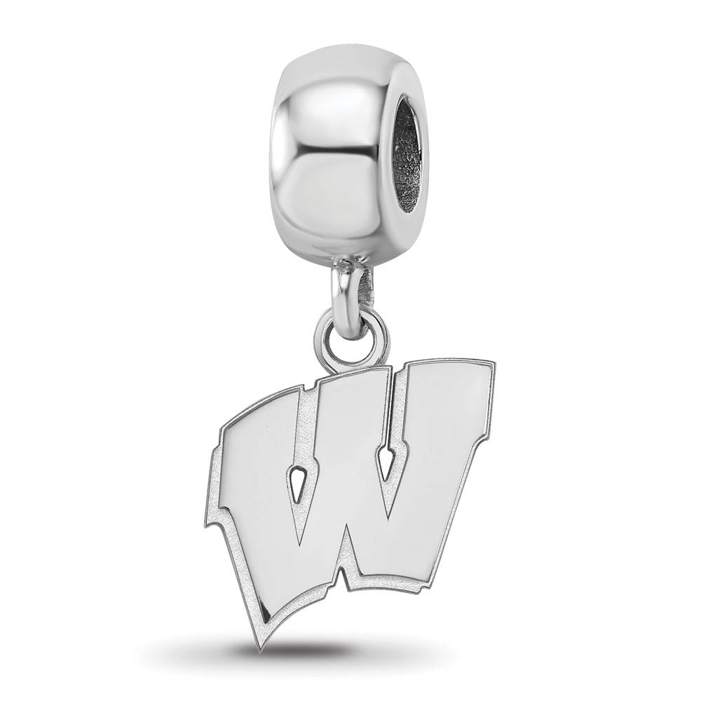 Sterling Silver University of Wisconsin Small Dangle Bead Charm, Item B13902 by The Black Bow Jewelry Co.