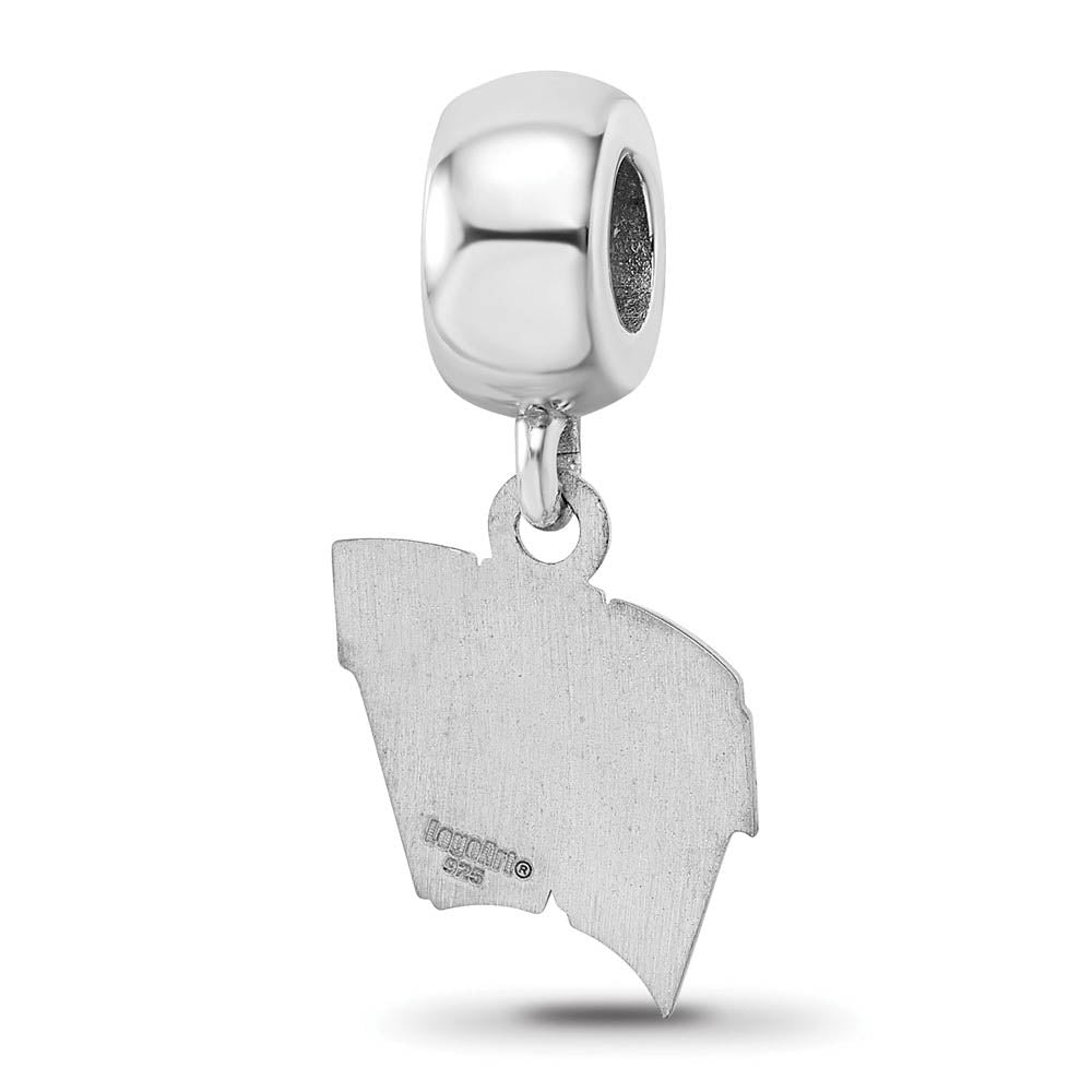Alternate view of the Sterling Silver University of Wisconsin Small Dangle Bead Charm by The Black Bow Jewelry Co.