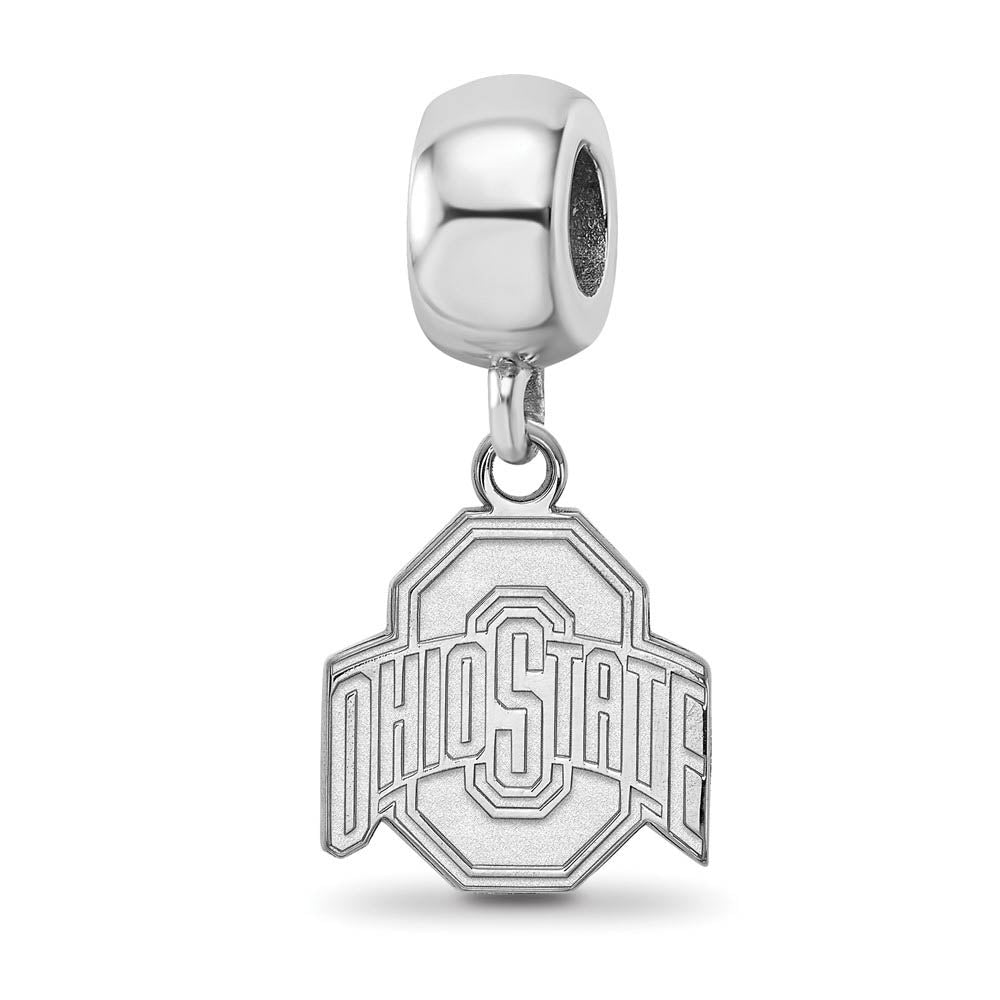 Sterling Silver Ohio State University Small 'O' Dangle Bead Charm, Item B13904 by The Black Bow Jewelry Co.