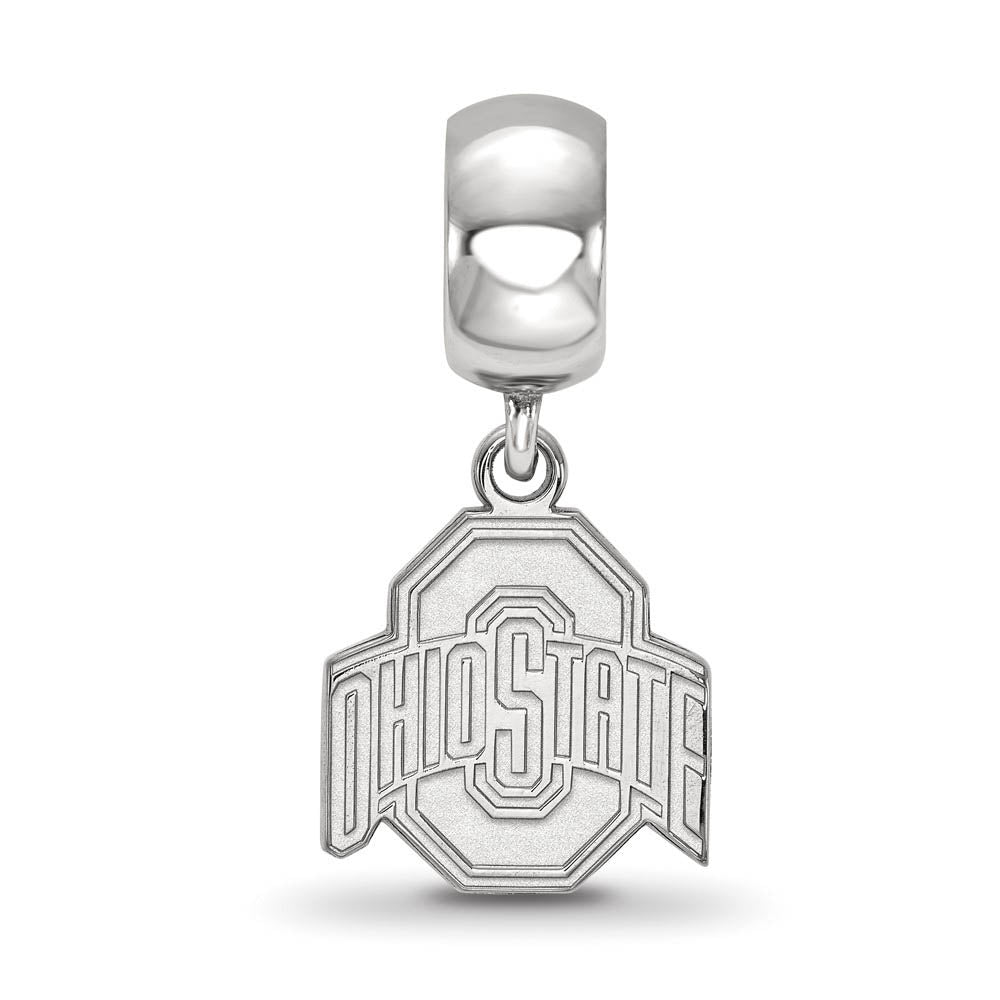Alternate view of the Sterling Silver Ohio State University Small 'O' Dangle Bead Charm by The Black Bow Jewelry Co.