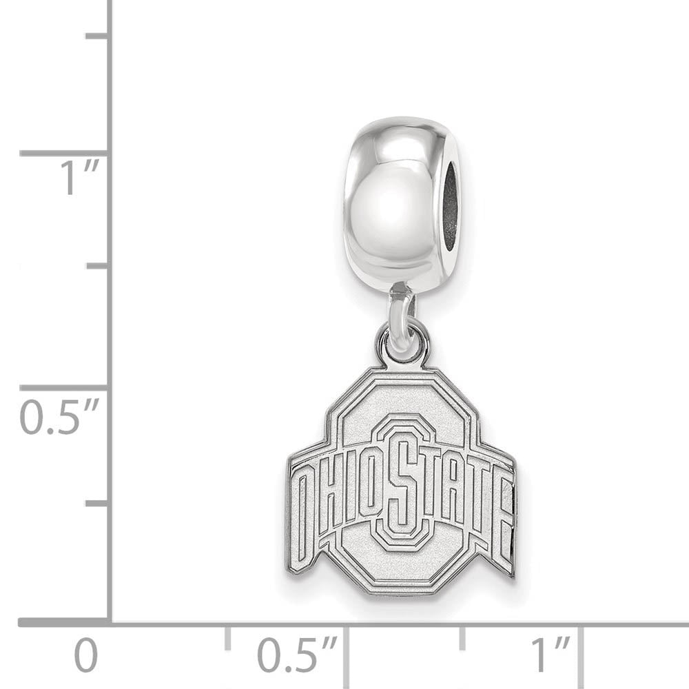 Alternate view of the Sterling Silver Ohio State University Small 'O' Dangle Bead Charm by The Black Bow Jewelry Co.