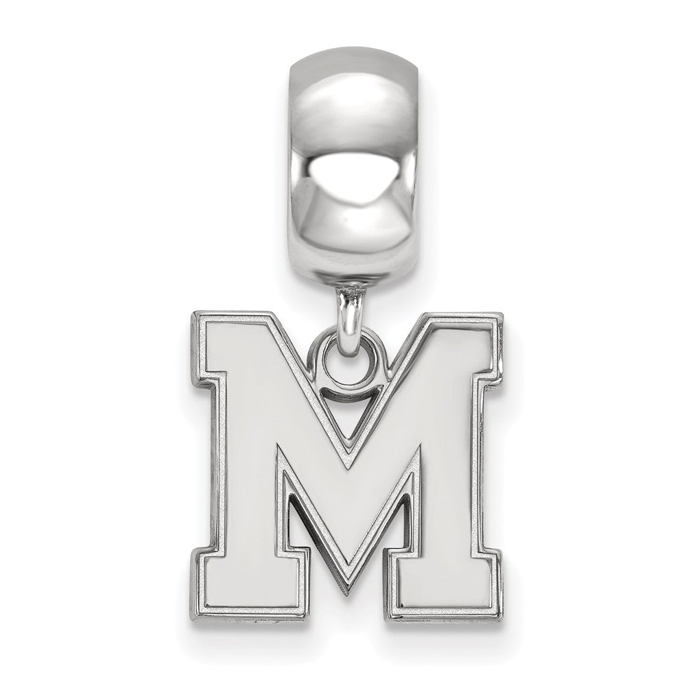 Alternate view of the Sterling Silver University of Memphis Small Dangle Bead Charm by The Black Bow Jewelry Co.