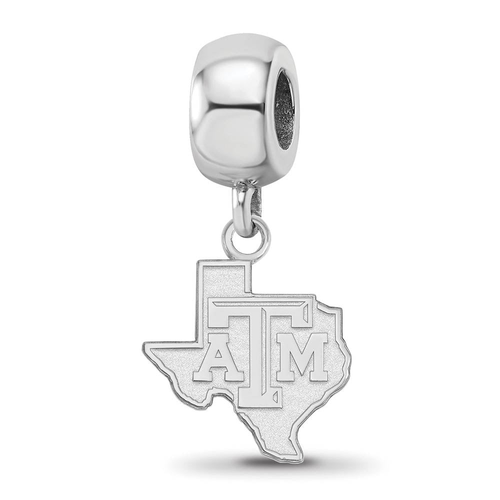 Sterling Silver Texas A&M University Small Dangle Bead Charm, Item B13908 by The Black Bow Jewelry Co.