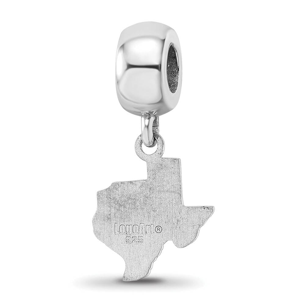 Alternate view of the Sterling Silver Texas A&M University Small Dangle Bead Charm by The Black Bow Jewelry Co.