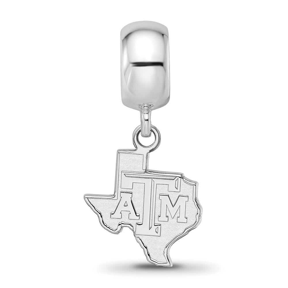 Alternate view of the Sterling Silver Texas A&M University Small Dangle Bead Charm by The Black Bow Jewelry Co.