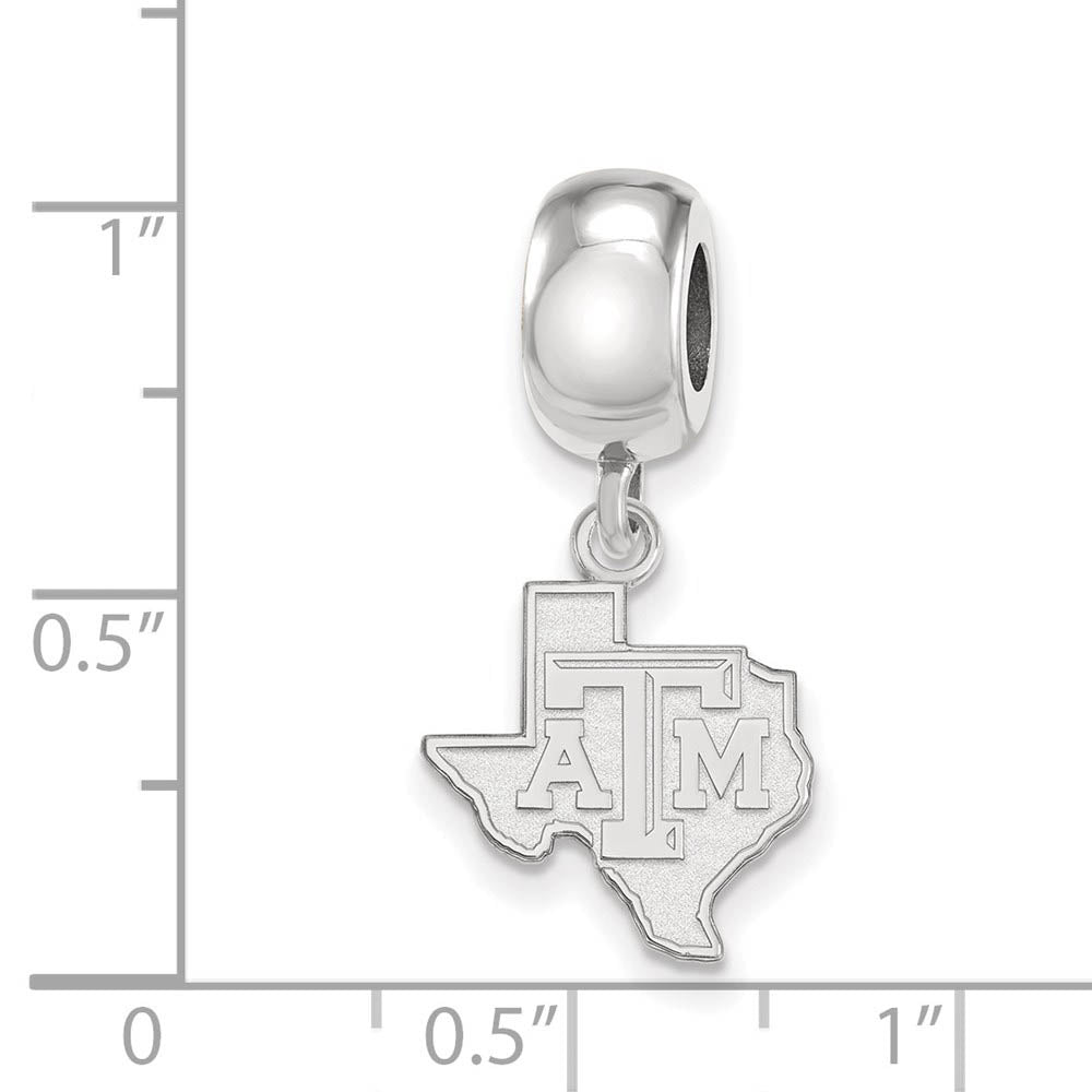 Alternate view of the Sterling Silver Texas A&M University Small Dangle Bead Charm by The Black Bow Jewelry Co.