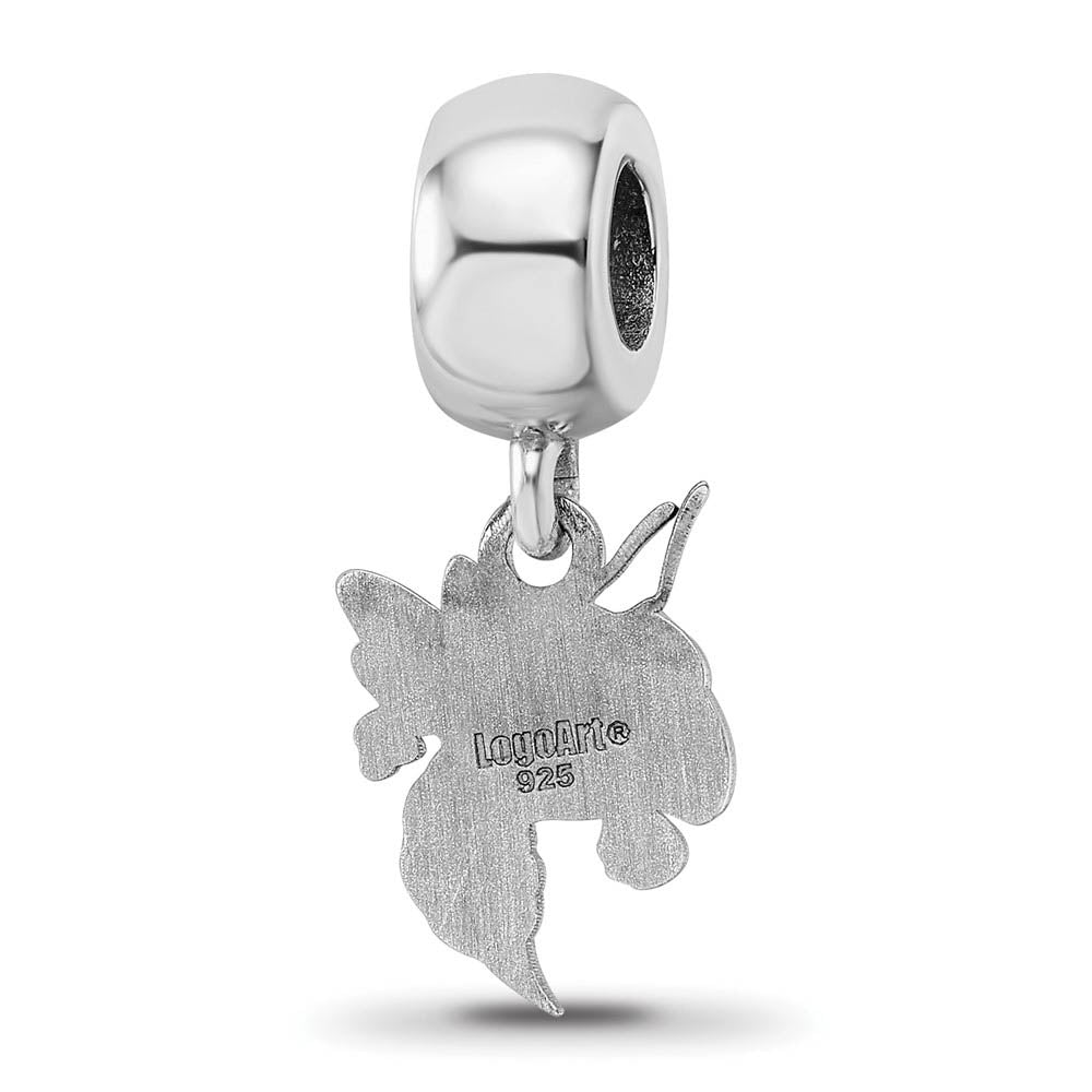 Alternate view of the Sterling Silver Georgia institute of Tech Small Dangle Bead Charm by The Black Bow Jewelry Co.
