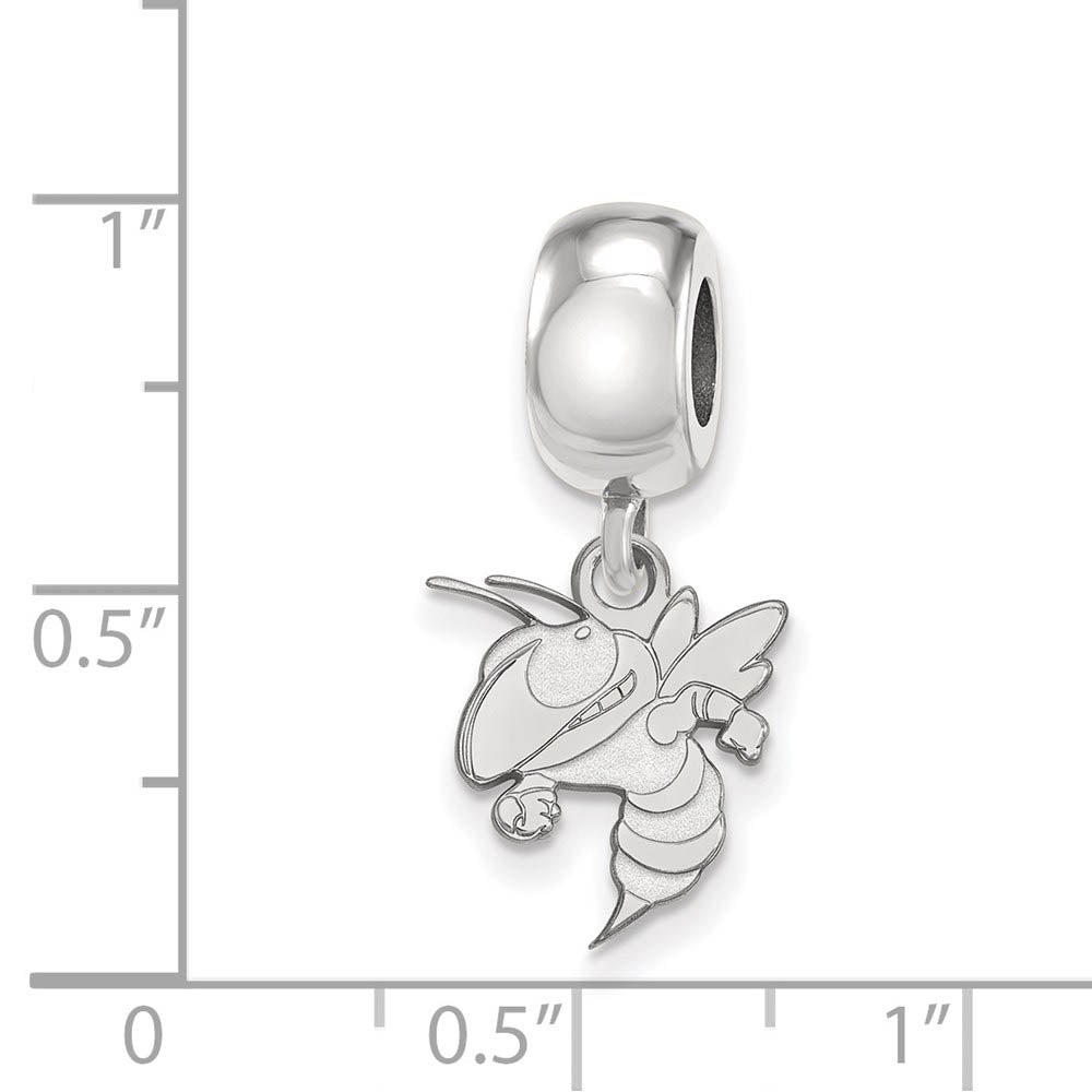 Alternate view of the Sterling Silver Georgia institute of Tech Small Dangle Bead Charm by The Black Bow Jewelry Co.