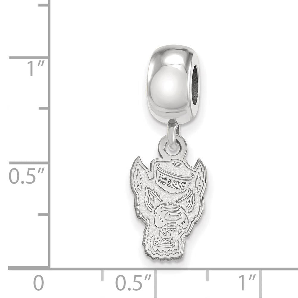 Alternate view of the Sterling Silver North Carolina State Univ. Sm Dangle Bead Charm by The Black Bow Jewelry Co.